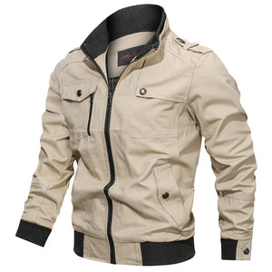 Fashion Varsity Jacket Men 2019 New Casual Solid Military Jackets Mens Zipper Coat Outwear Slim Fit Spring Autumn Brand Clothing
