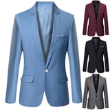 Men Business Blazers Spring Autumn Formal Men's Coat Male Fashion Solid Color Blazer Long Sleeve Lapel Slim and Fits платье пи