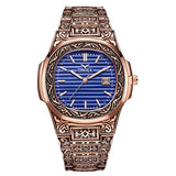 ONOLA Vintage golden business watch man 2019 fashion cusual quartz wrist watch day date gold luxury classic designer man watch