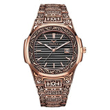 ONOLA Vintage golden business watch man 2019 fashion cusual quartz wrist watch day date gold luxury classic designer man watch